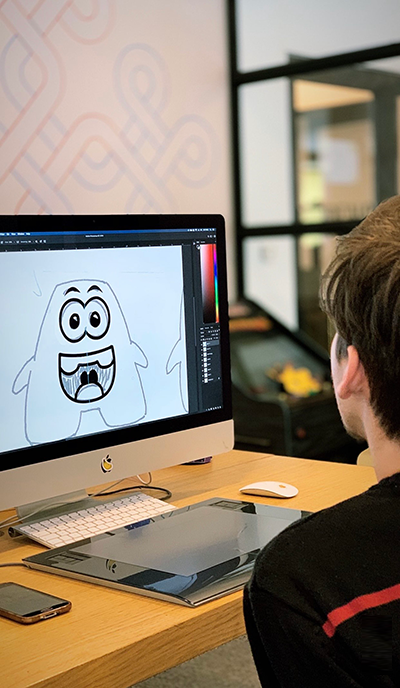Trigonom designer creating a character for a children’s educational app.